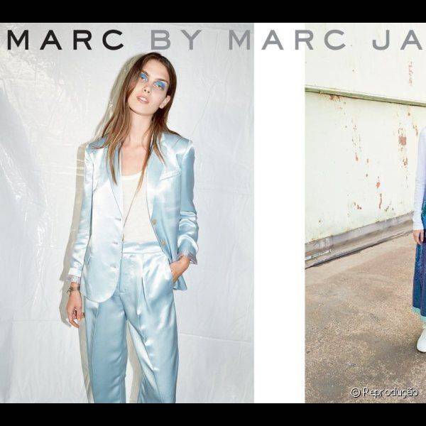 A grife Marc by Marc Jacobs apostou em sombras cremosas azuladas para colorir toda a pálpebra na campanha para a primavera 2014